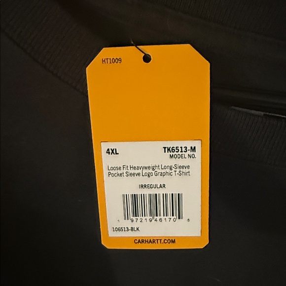 Carhartt Black Pocket Tee long sleeve nwt size 4XL - Picture 2 of 4